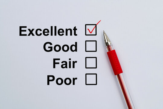 Tick the excellent box on customer feedback form