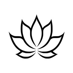 Lotus flower icon. Vector illustration isolated on a white background.