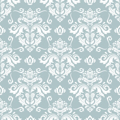 Fototapeta na wymiar Orient light blue and white classic pattern. Seamless abstract background with vintage elements. Orient pattern. Ornament for wallpapers and packaging