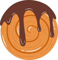 Cromboloni Illustration, roll croissant, pastry clipart 
