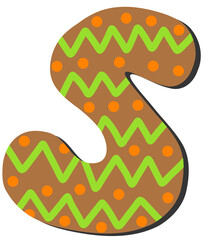 Uppercase Letter S Gingerbread Cookie