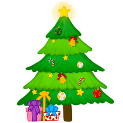 christmas tree with gifts