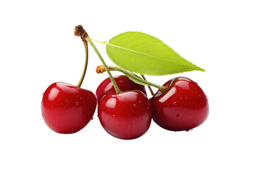 Sour Cherry Imagery Isolated On Transparent Background