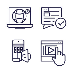 set of social media and network icons collection