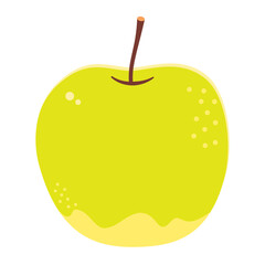 青りんごのイラスト カラー 線なし