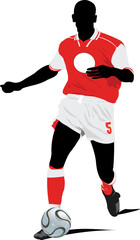Fototapeta na wymiar Soccer players. Colored Vector illustration for designers