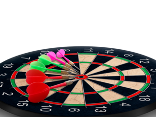 Darts with dartboard. transparent background
