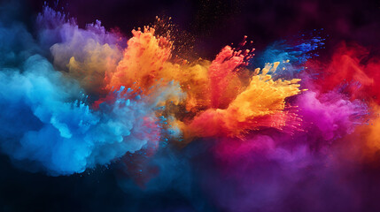 Obraz na płótnie Canvas colored powder explosion. abstract closeup dust