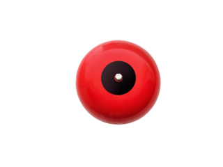 fire alarm on the white wall in the hotel. standard safety in the hotel, shopping mall, transparent background