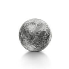 Steel metal ball, transparent background