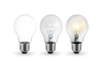 lighted bulb, transparent background