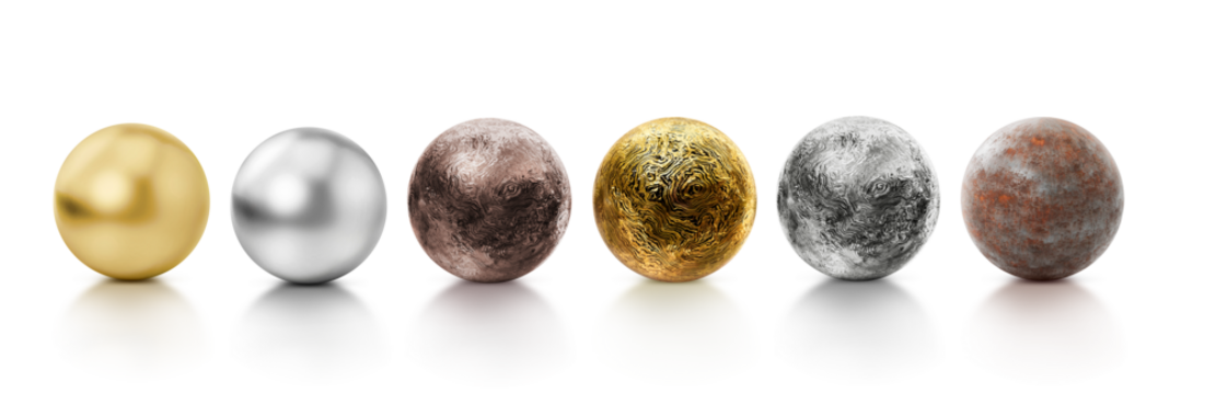 Steel metal ball, transparent background