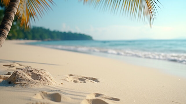 beach with trees HD 8K wallpaper Stock Photographic Image 