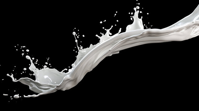 4k slow motion 3d vortex milk flow with a splashes
