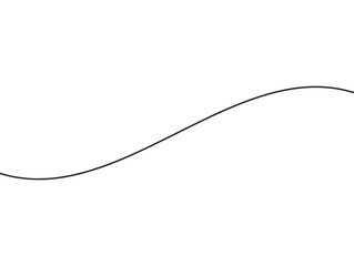One curved black line in the center of the image on a white background.