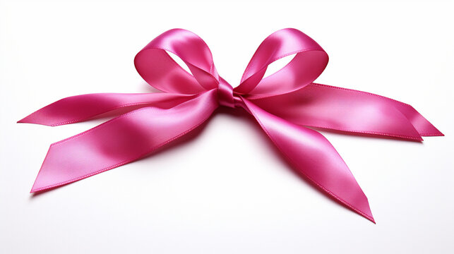 pink bow isolated on white HD 8K wallpaper Stock Photographic Image 