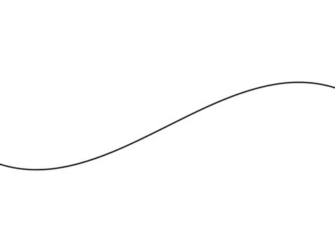 One curved black line in the center of the image on a white background.