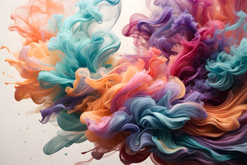 A colorful smoke abstract with an isolated white background