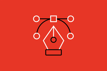 pen tool illustration. Vector illustration in flat style design.	