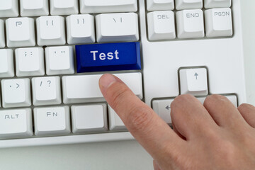 Modern keyboard with test button