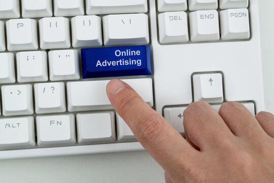 Modern keyboard with online advertising button