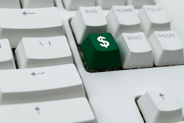 Modern keyboard with dollar sign button