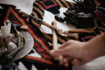Hape, also known as Rapé or Shamanic Snuff, is a sacred blend of finely ground Amazonian plants - obrazy, fototapety, plakaty
