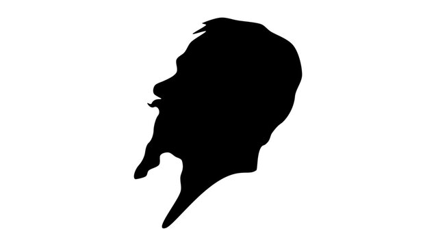 Victor Emmanuel II of Italy, black isolated silhouette