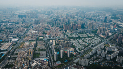 Fototapeta na wymiar Aerial view of landscape in shenzhen city, China