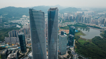 Aerial view  of landscape in shenzhen city, China