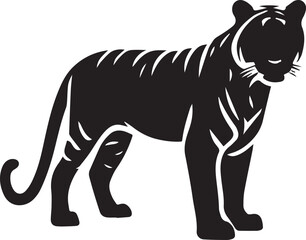 Simple Silhouette Vector Design of Tiger