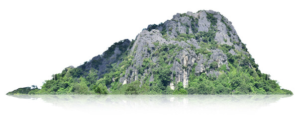 Mountain, isolated island on a white background with a trail.	
