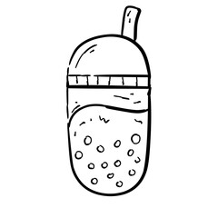 drink glass boba vector