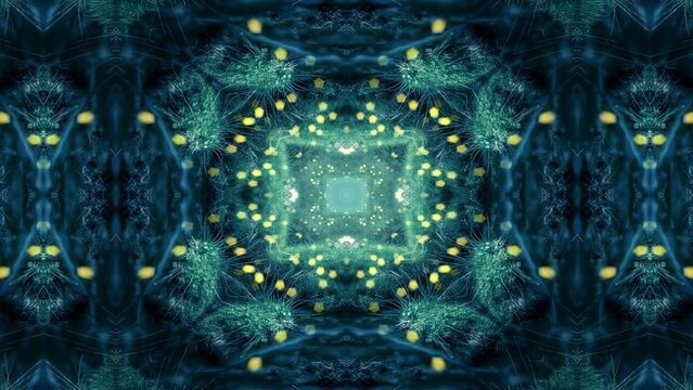 Mandala 3D Kaleidoscope seamless loop Psychedelic Trippy Futuristic Traditional Tunnel Pattern for Consciousness Meditation Background Video Relaxing Ethnic Colorful pattern Chakra Kundalini Yoga