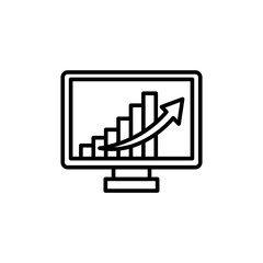 Growth chart outline icons, business minimalist vector illustration ,simple transparent graphic element .Isolated on white background