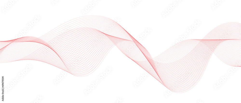 Aufkleber abstract red wave line pattern.