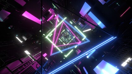 VJ トンネル ワープ 三角形 回転 メタル 青 紫 水色 [別Verあり]