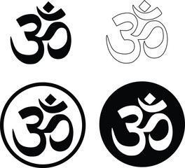 Om icon. Om sign. Om symbol of Hinduism symbol. flat style.