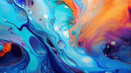 Abstract psychedelic swirls of fluid colors.