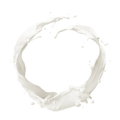 Milk splash forming a circle isolated