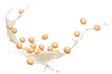 Soybeans with milk splashing