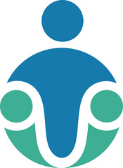 Inspiration for the mother-hugging children logo, suitable for health brands and humanitarian organizations.