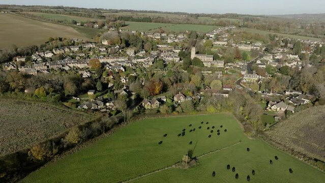 Cotswold Village Blockley Autumn Aerial Landscape