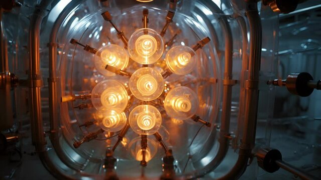 The intricate wiring of a cryonic capsule, designed to house a frozen body and protect it from potential damage during the preservation process.