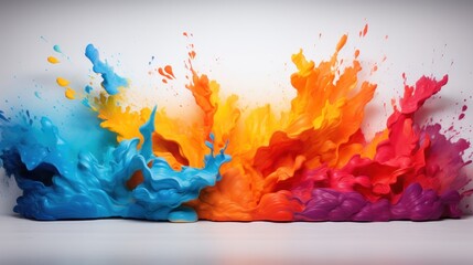 Artistic Wall with Colorful Paint Streaks and Splatters