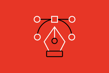 pen tool illustration. Vector illustration in flat style design.