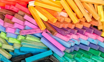 colorful crayons on a white
