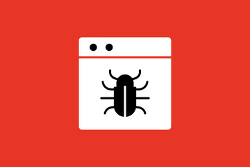 online bug illustration. Vector illustration in flat style design.