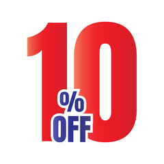 10% discount deal sign icon, 10 percent special offer discount vector, 10 percent sale price reduction offer design, Friday shopping sale discount percentage icon design