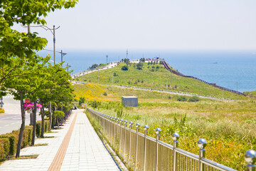 Oryukdo sky walk in Busan, South Korea.